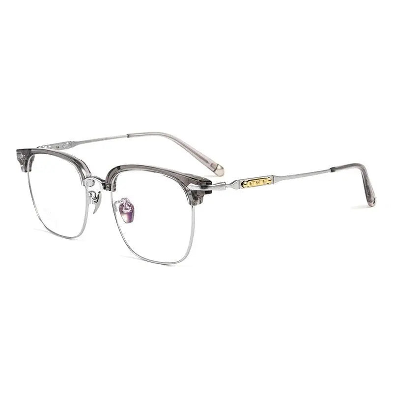 Men's Square Full Rim Titanium Prescription Glasses J0062t — view 5 | Rx Spectacle