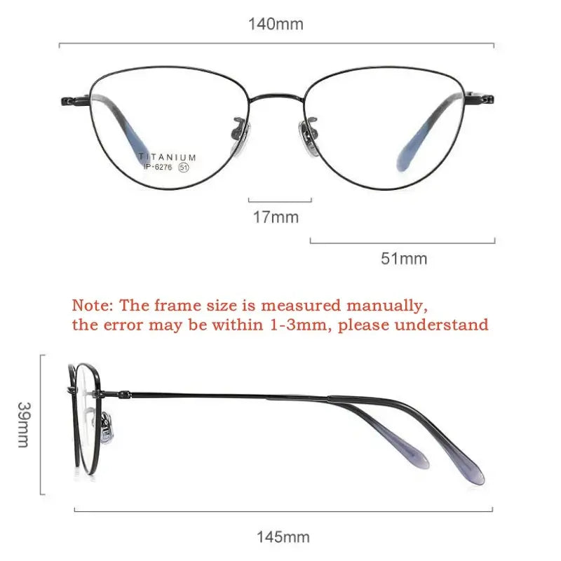 Women's Cat Eye Full Rim Titanium Prescription Glasses 62761 — view 2 | Rx Spectacle