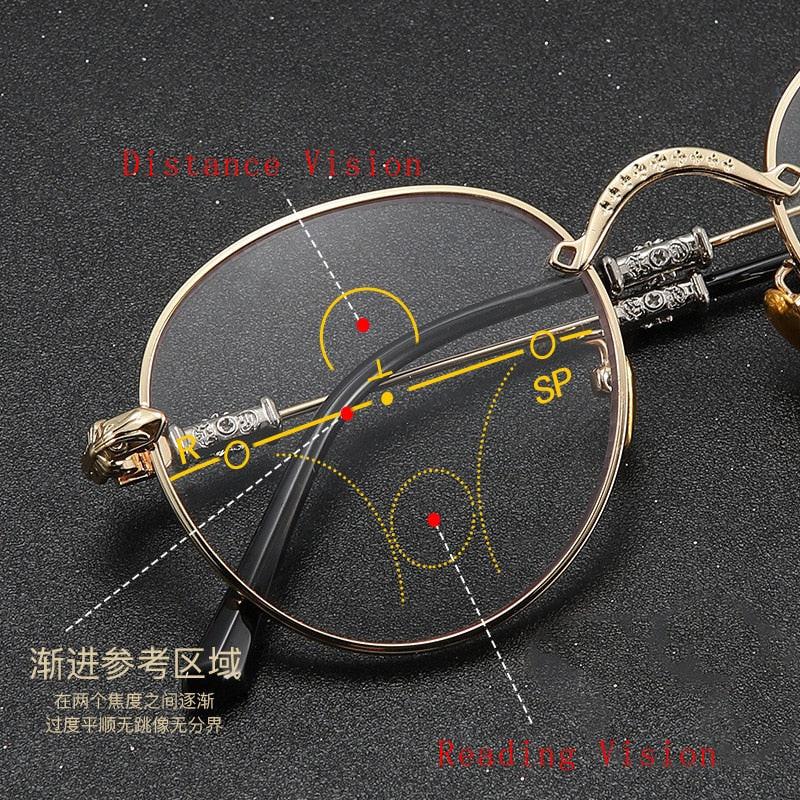 Unisex Oval Full Rim Alloy Reading Glasses 9003 — view 8 | Rx Spectacle