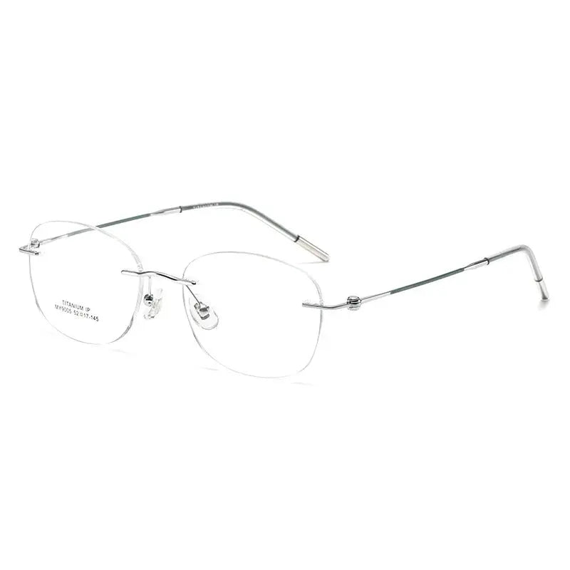 Women's Oval Rimless Titanium Prescription Glasses 69005 — view 6 | Rx Spectacle