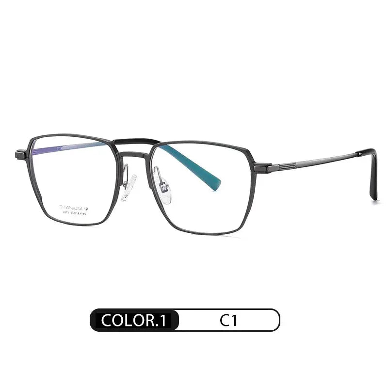 Unisex Square Full Rim Titanium Prescription Glasses 201300 — view 5 | Rx Spectacle