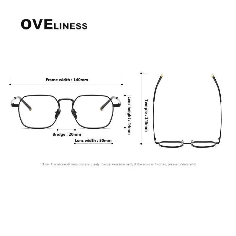 Unisex Irregular Full Rim Titanium Prescription Glasses — view 8 | Rx Spectacle