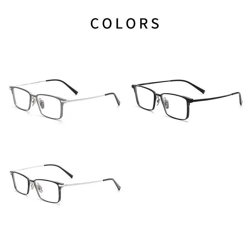 Men's Square Full Rim Titanium Prescription Glasses L8925m — view 7 | Rx Spectacle