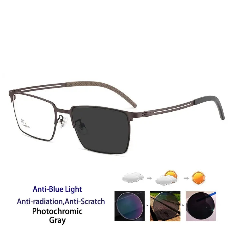Unisex Polygon Full Rim Alloy Reading Glasses 79996 — view 5 | Rx Spectacle
