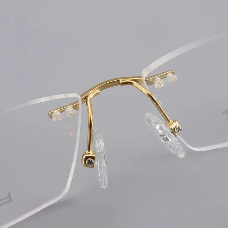 Unisex Rectangular Rimless Titanium Screwless Prescription Glasses 2952 — view 5 | Rx Spectacle