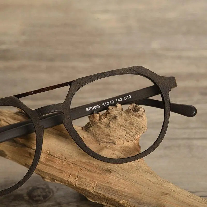 Men's Oval Full Rim Double Bridge Prescription Glasses Spr092 — view 7 | Rx Spectacle