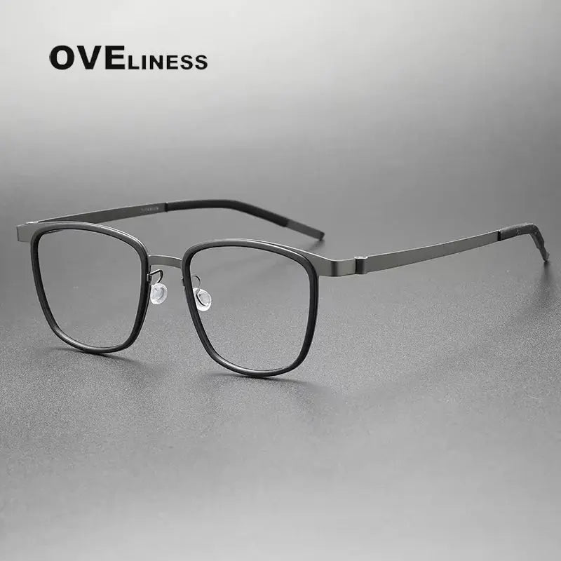 Unisex Square Full Rim Titanium Prescription Glasses 399717 — view 8 | Rx Spectacle