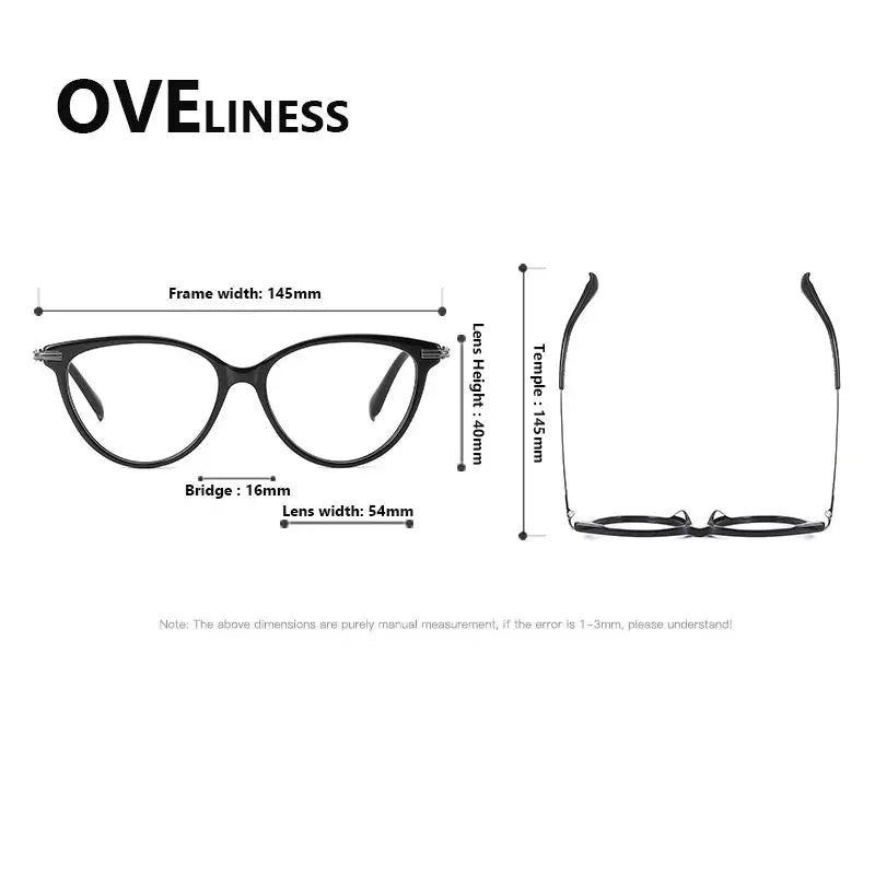Women's Cat Eye Full Rim Titanium Prescription Glasses 900001 — view 3 | Rx Spectacle