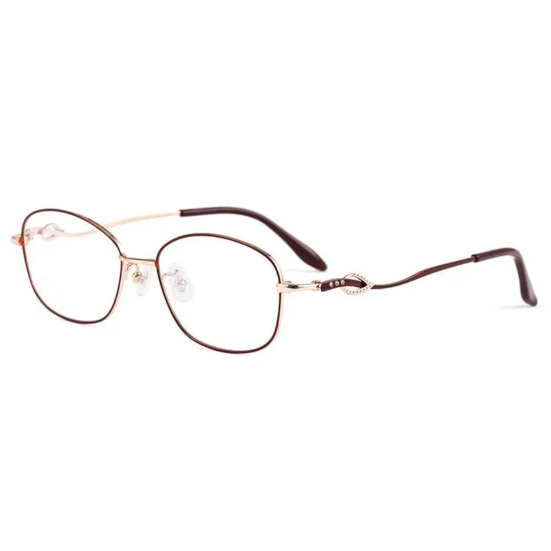Women's Oval Full Rim Titanium Prescription Glasses 106007 — view 5 | Rx Spectacle