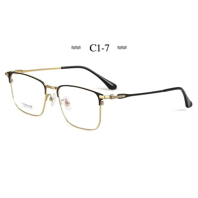 Men's Square Semi-Rimless Titanium Prescription Glasses Bv9002 — view 5 | Rx Spectacle