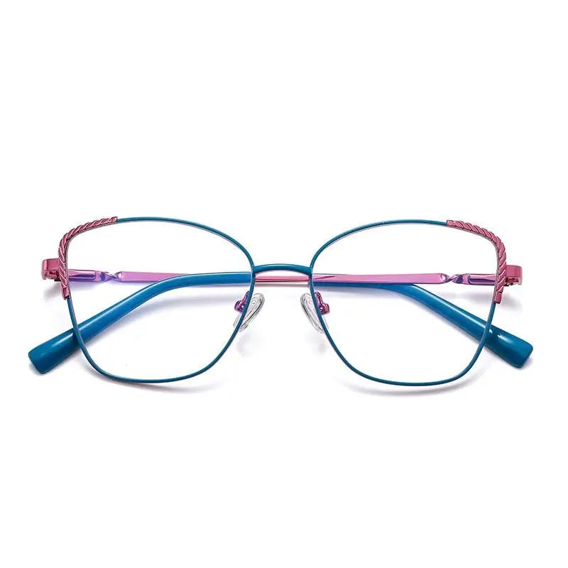 Women's Cat Eye Full Rim Alloy Prescription Glasses — view 8 | Rx Spectacle