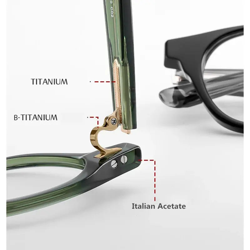Unisex Round Full Rim Titanium Prescription Glasses 635005 — view 3 | Rx Spectacle