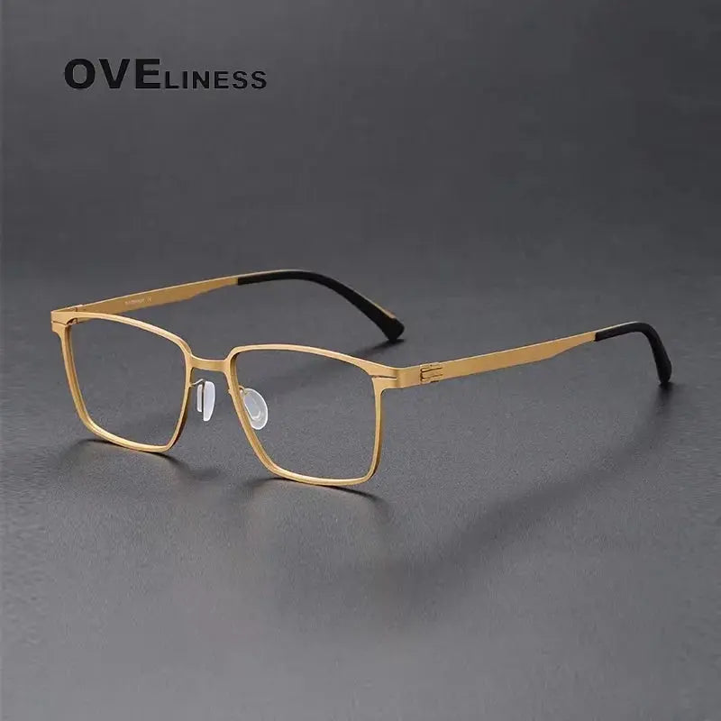 Women's Square Full Rim Titanium Screwless Prescription Glasses 80995 — view 3 | Rx Spectacle