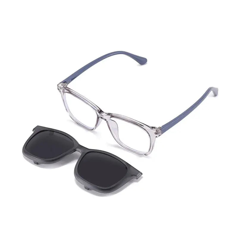 Unisex Square Full Rim TR90 Clip-On Prescription Glasses 517362 — view 4 | Rx Spectacle