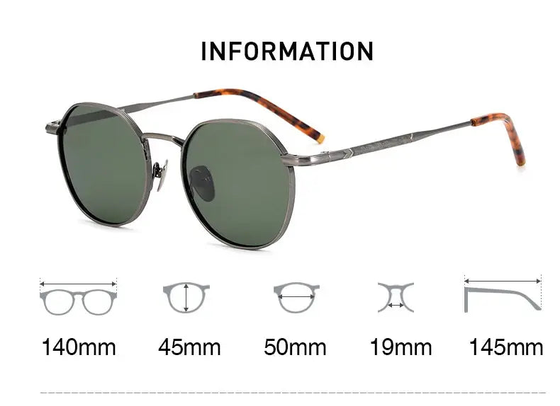 Men's Round Full Rim Titanium Prescription Glasses 14045 — view 8 | Rx Spectacle
