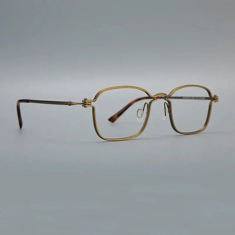 Unisex Square Full Rim Titanium Prescription Glasses 395898 — view 4 | Rx Spectacle