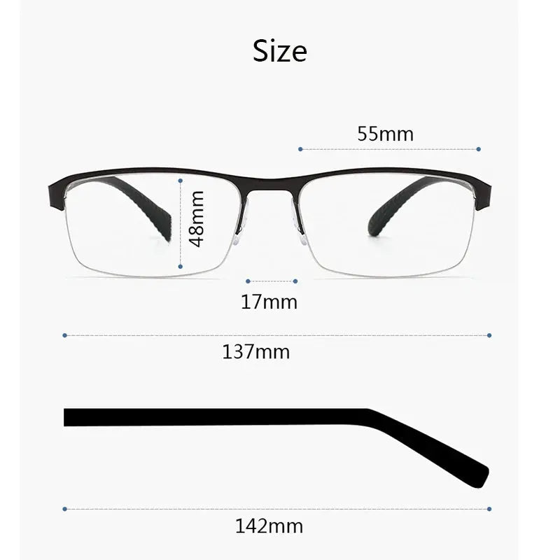 Women's Rectangular Semi-Rimless Alloy Prescription Glasses 916500 — view 2 | Rx Spectacle