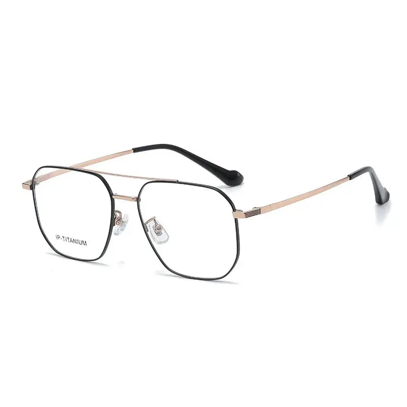 Unisex Square Full Rim Alloy Double Bridge Prescription Glasses 98434 — view 7 | Rx Spectacle