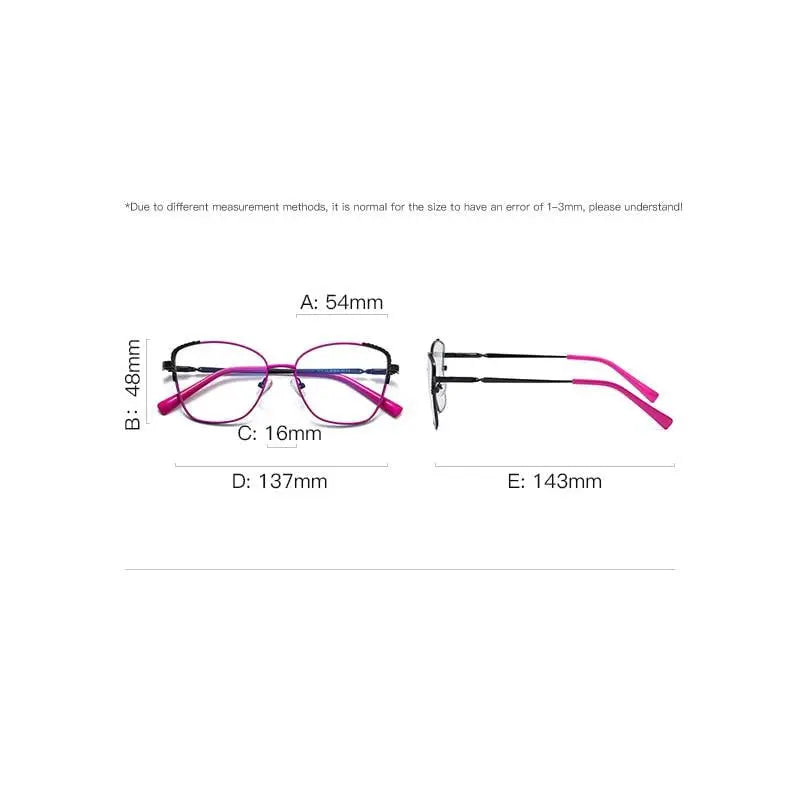Women's Cat Eye Full Rim Alloy Prescription Glasses — view 7 | Rx Spectacle