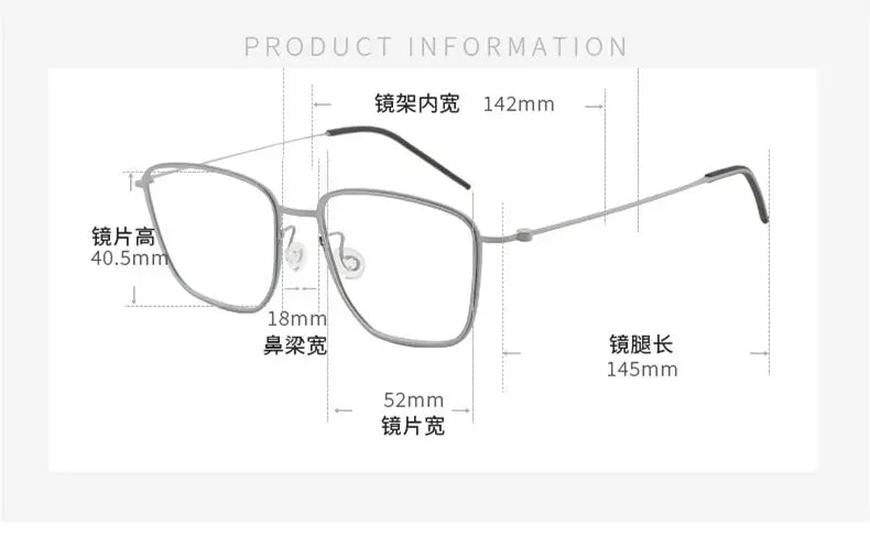 Unisex Square Full Rim Titanium Screwless Prescription Glasses 635525 — view 2 | Rx Spectacle