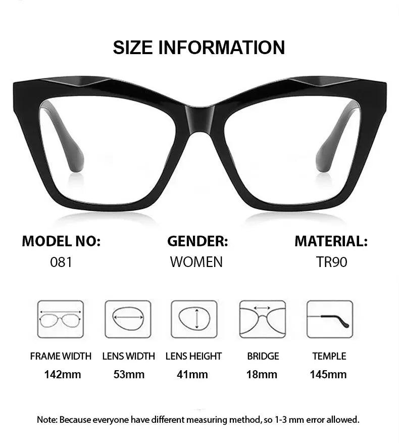 Women's Cat Eye Full Rim TR90 Prescription Glasses 881081 — view 2 | Rx Spectacle