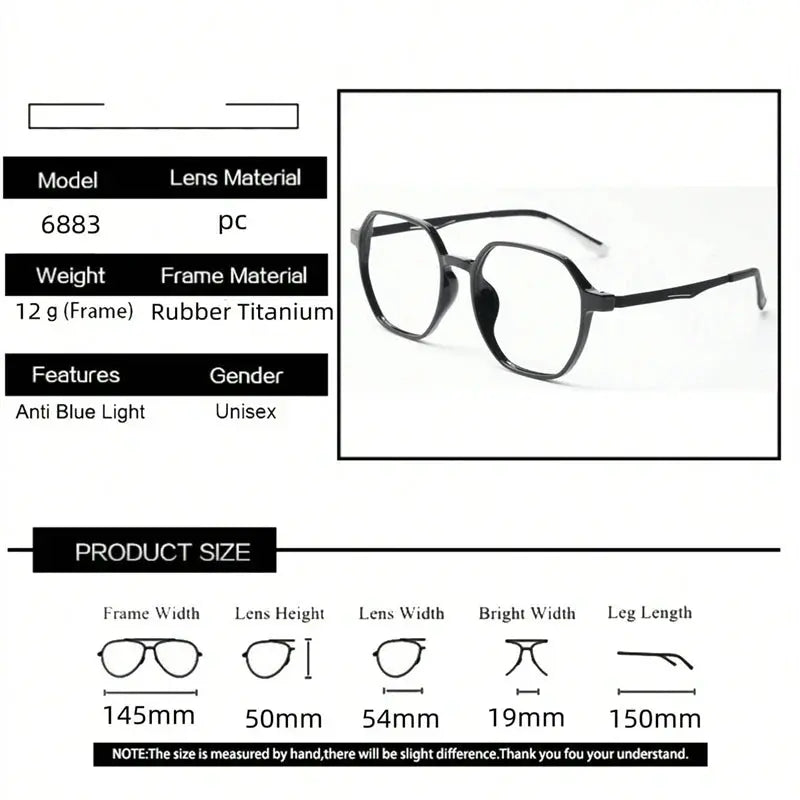 Unisex Polygon Full Rim Titanium Prescription Glasses 256883 — view 2 | Rx Spectacle