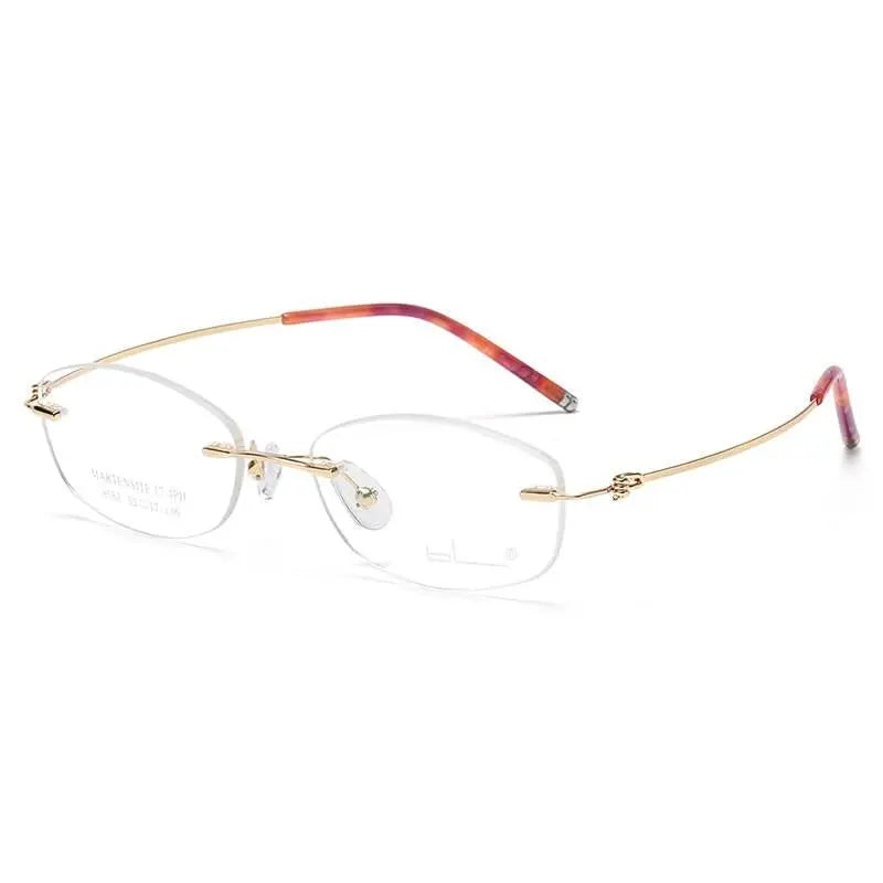 Women's Square Rimless Titanium Prescription Glasses 8587 — view 9 | Rx Spectacle