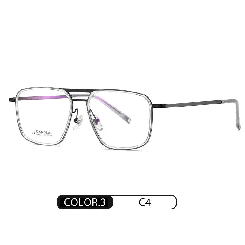 Unisex Square Full Rim Titanium Double Bridge Prescription Glasses 72320 — view 9 | Rx Spectacle