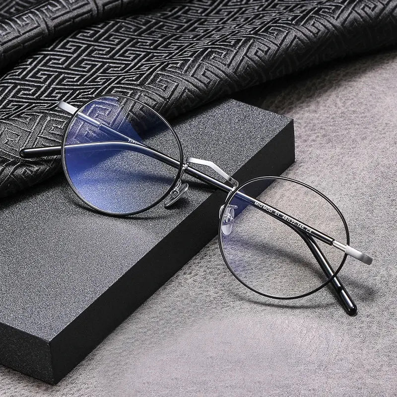 Women's Oval Full Rim Titanium Prescription Glasses 482214 — view 5 | Rx Spectacle
