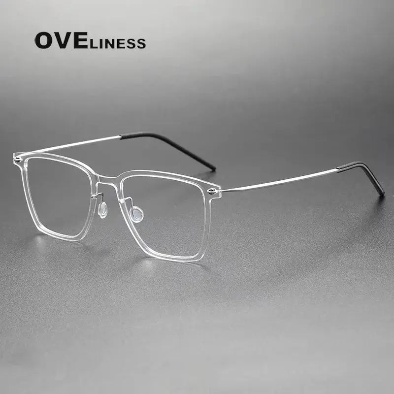 Unisex Square Full Rim Titanium Prescription Glasses 65544 — view 8 | Rx Spectacle