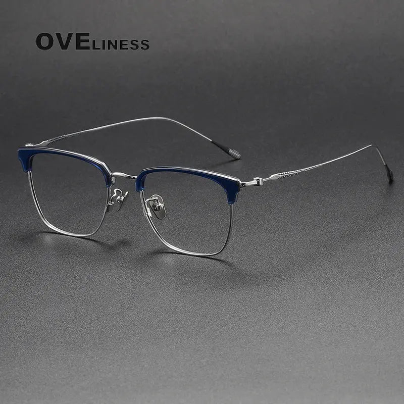 Unisex Square Full Rim Titanium Prescription Glasses 380899 — view 6 | Rx Spectacle