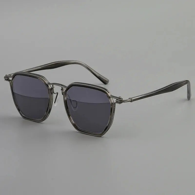 Men's Polygon Full Rim Titanium Oversized Prescription Glasses 58672 — view 4 | Rx Spectacle