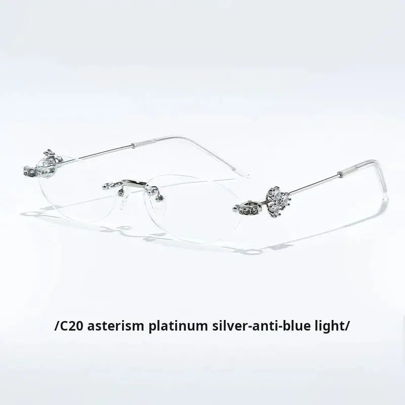 Women's Oval Rimless Prescription Glasses 770803 — view 3 | Rx Spectacle
