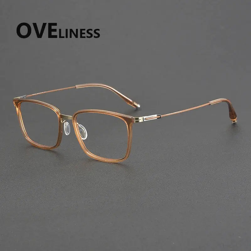Unisex Square Full Rim Titanium Prescription Glasses 22502 — view 6 | Rx Spectacle