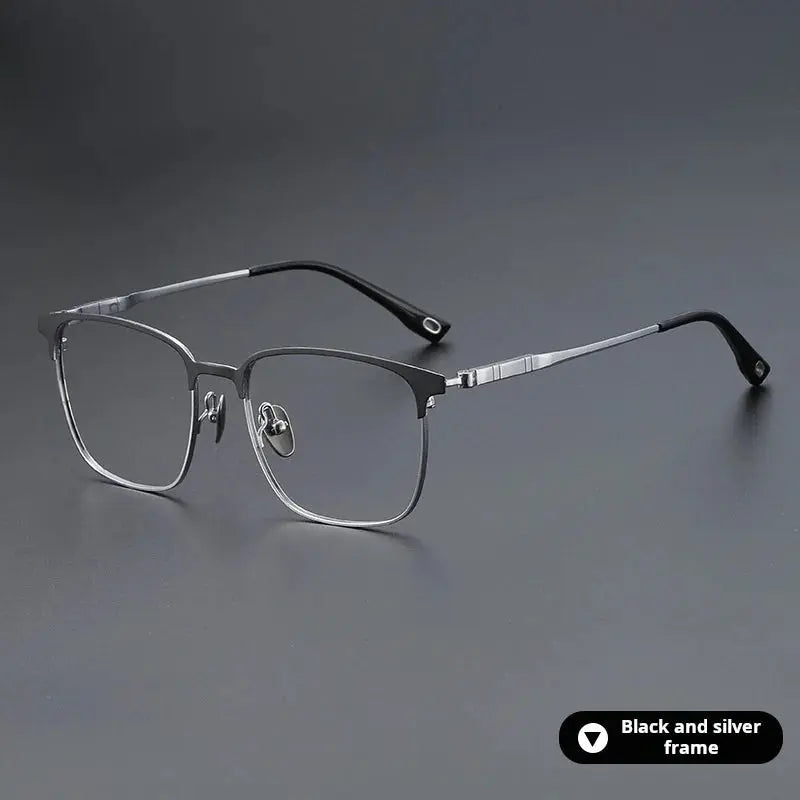Unisex Square Full Rim Titanium Oversized Prescription Glasses 770806 — view 3 | Rx Spectacle