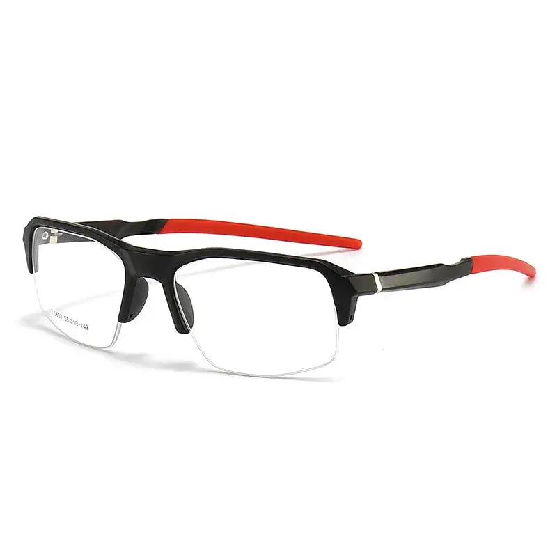 Unisex Square Semi-Rimless TR90 Sports Glasses 58578 — view 7 | Rx Spectacle