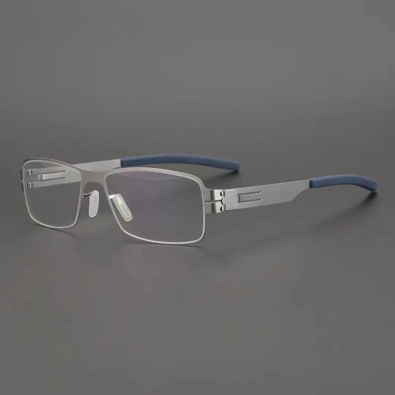 Unisex Square Full Rim Stainless Steel Screwless Prescription Glasses 4294 — view 4 | Rx Spectacle