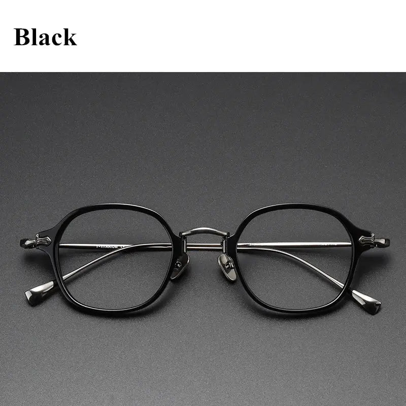 Unisex Square Full Rim Titanium Prescription Glasses 49183 — view 5 | Rx Spectacle