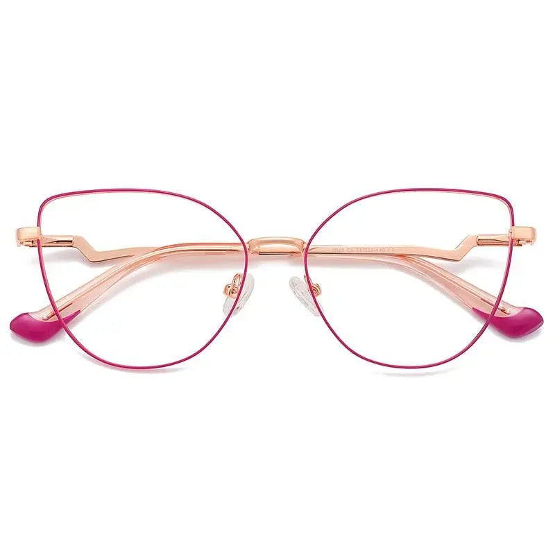 Women's Cat Eye Full Rim Alloy Prescription Glasses 3043 — view 2 | Rx Spectacle