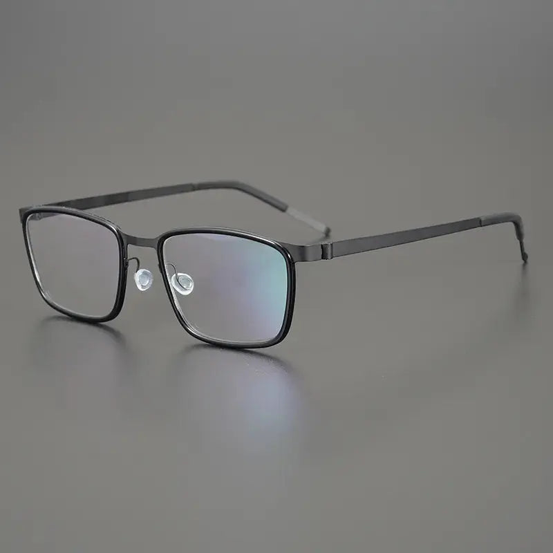 Unisex Rectangular Full Rim Titanium Prescription Glasses 9711 — view 3 | Rx Spectacle