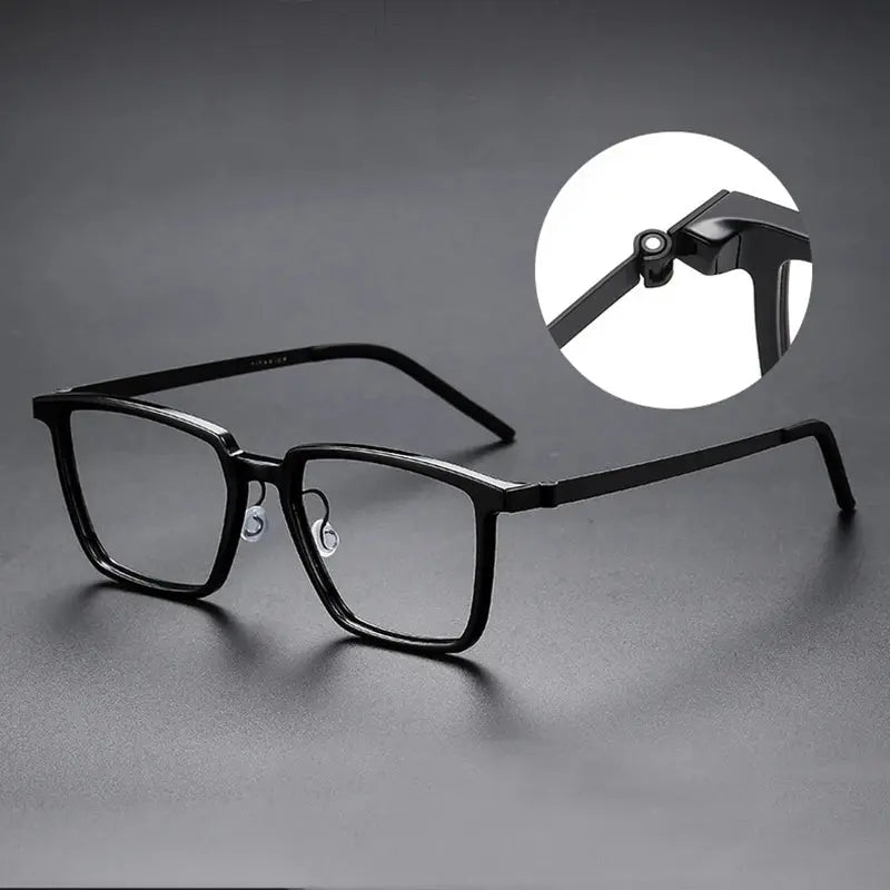 Unisex Square Full Rim Titanium Oversized Prescription Glasses D844 — view 1 | Rx Spectacle