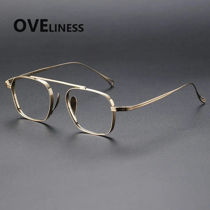 Women's Square Full Rim Titanium Prescription Glasses 89501 — view 3 | Rx Spectacle