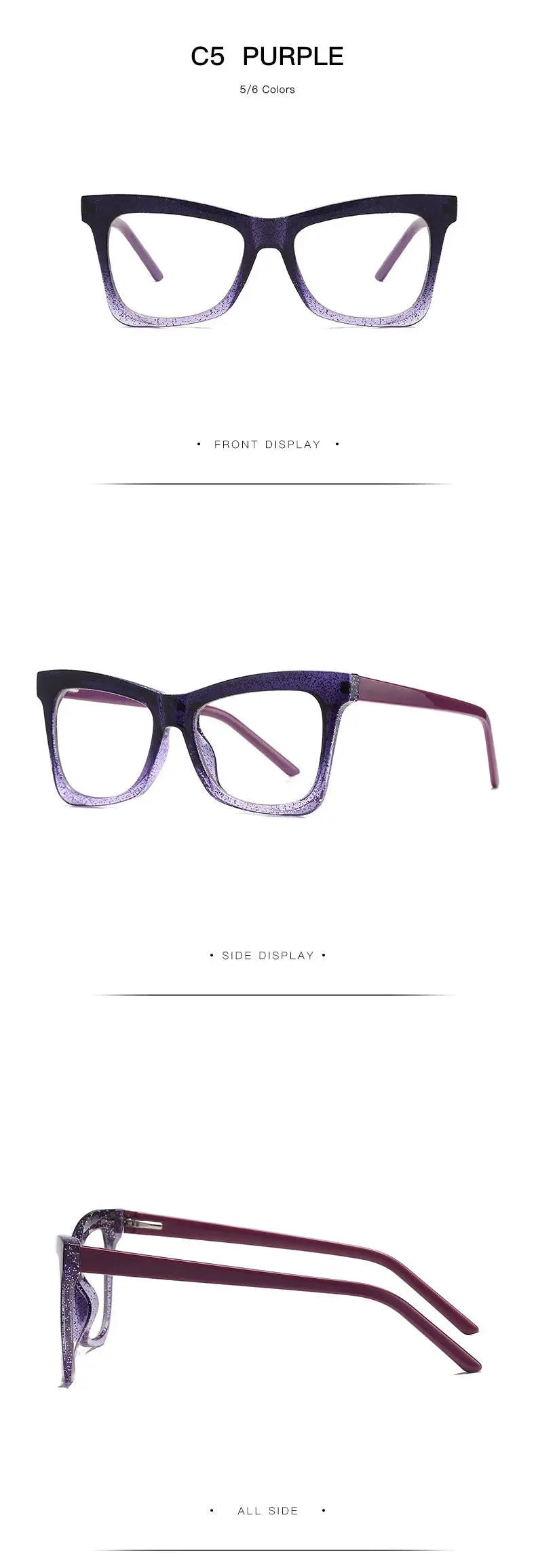 Women's Cat Eye Full Rim Titanium Prescription Glasses 2042 — view 17 | Rx Spectacle