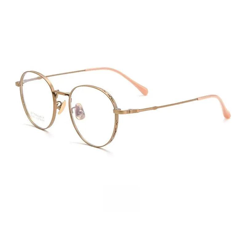 Women's Round Full Rim Titanium Prescription Glasses 50814 — view 4 | Rx Spectacle