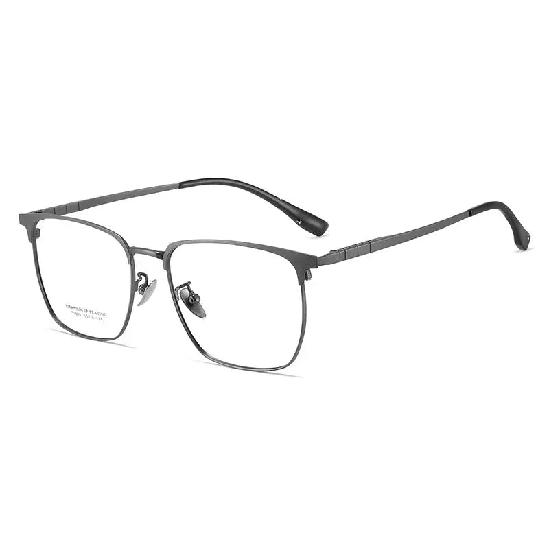 Men's Square Full Rim Titanium Prescription Glasses 351809 — view 4 | Rx Spectacle