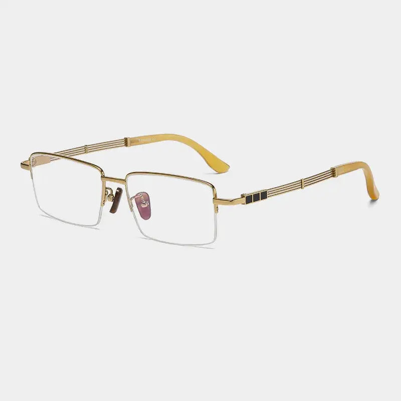 Unisex Square Semi-Rimless Titanium Prescription Glasses 200116 — view 3 | Rx Spectacle