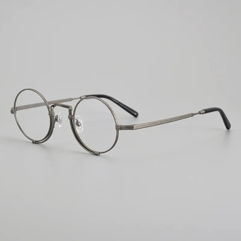 Unisex Round Full Rim Titanium Prescription Glasses 395919 — view 5 | Rx Spectacle