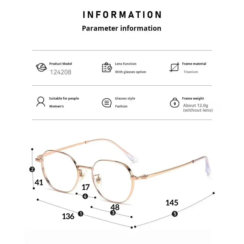 Women's Polygon Full Rim Titanium Prescription Glasses 124208 — view 2 | Rx Spectacle