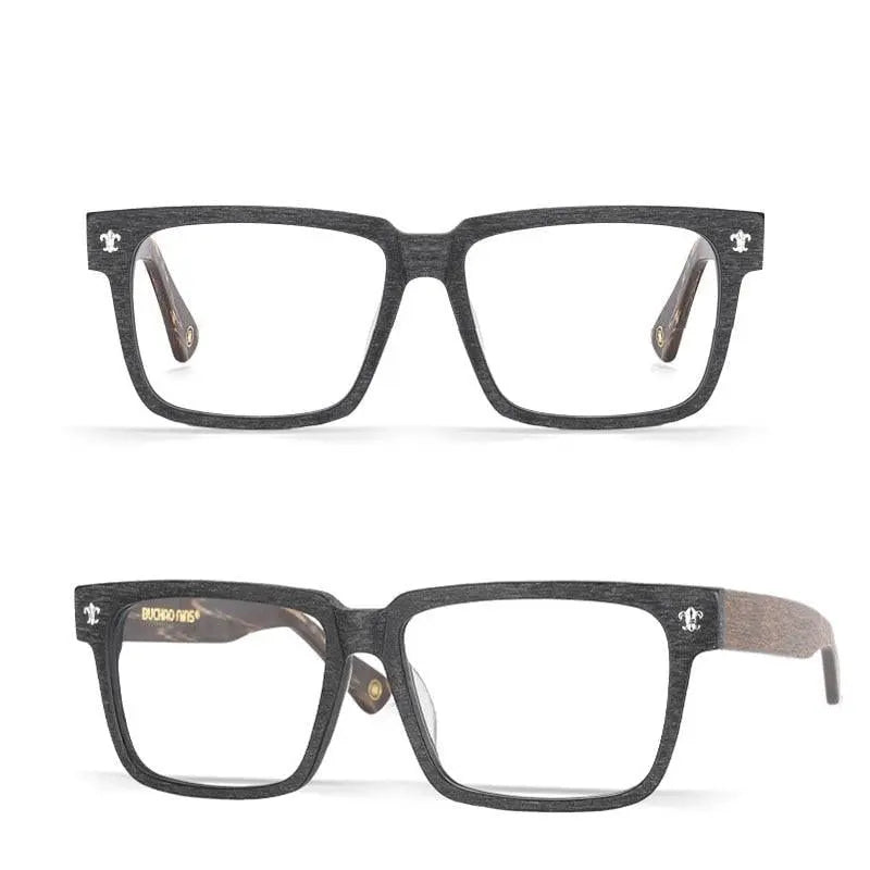 Unisex Square Full Rim Wood Oversized Prescription Glasses Jk040 — view 8 | Rx Spectacle