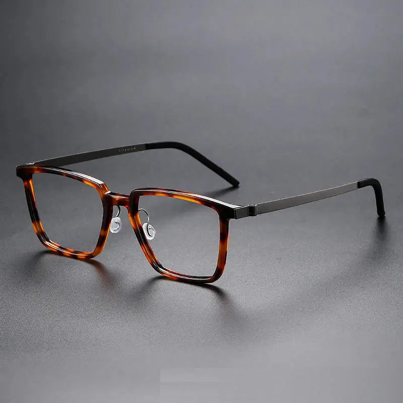 Unisex Square Full Rim Titanium Oversized Prescription Glasses D844 — view 5 | Rx Spectacle